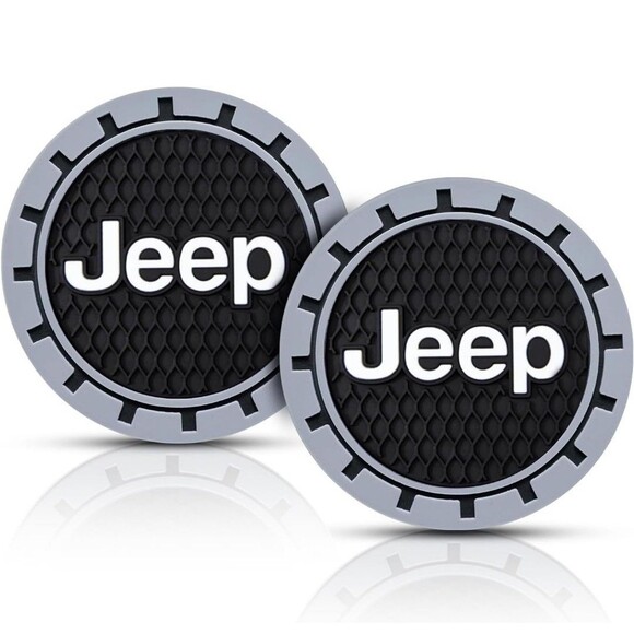 Jeep Logo Cup Holder Coaster Universal New Free Shipping Silicone Non Slip - Picture 1 of 8
